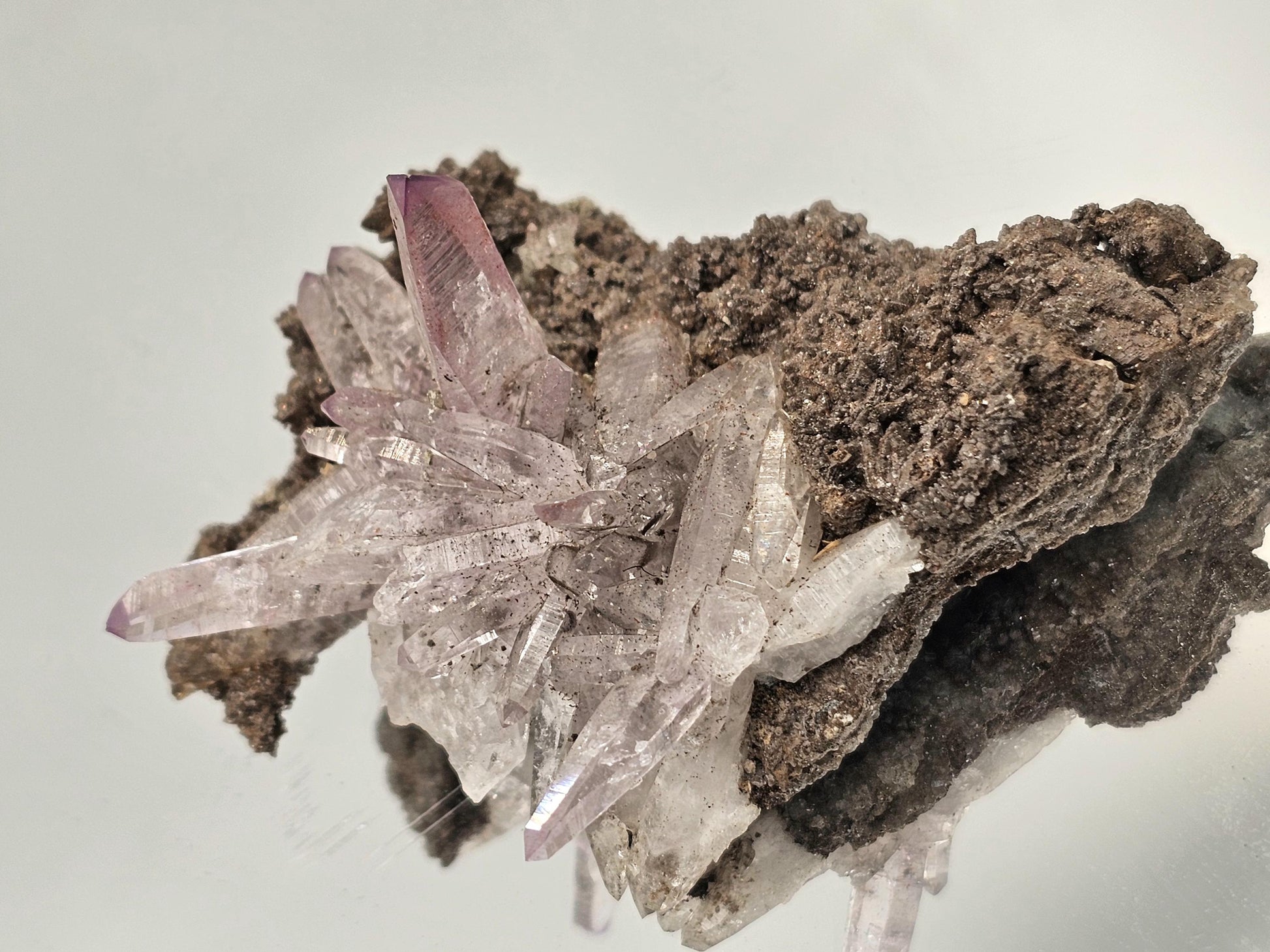 Natural Veracruz amethyst crystal specimen in bright violet hues