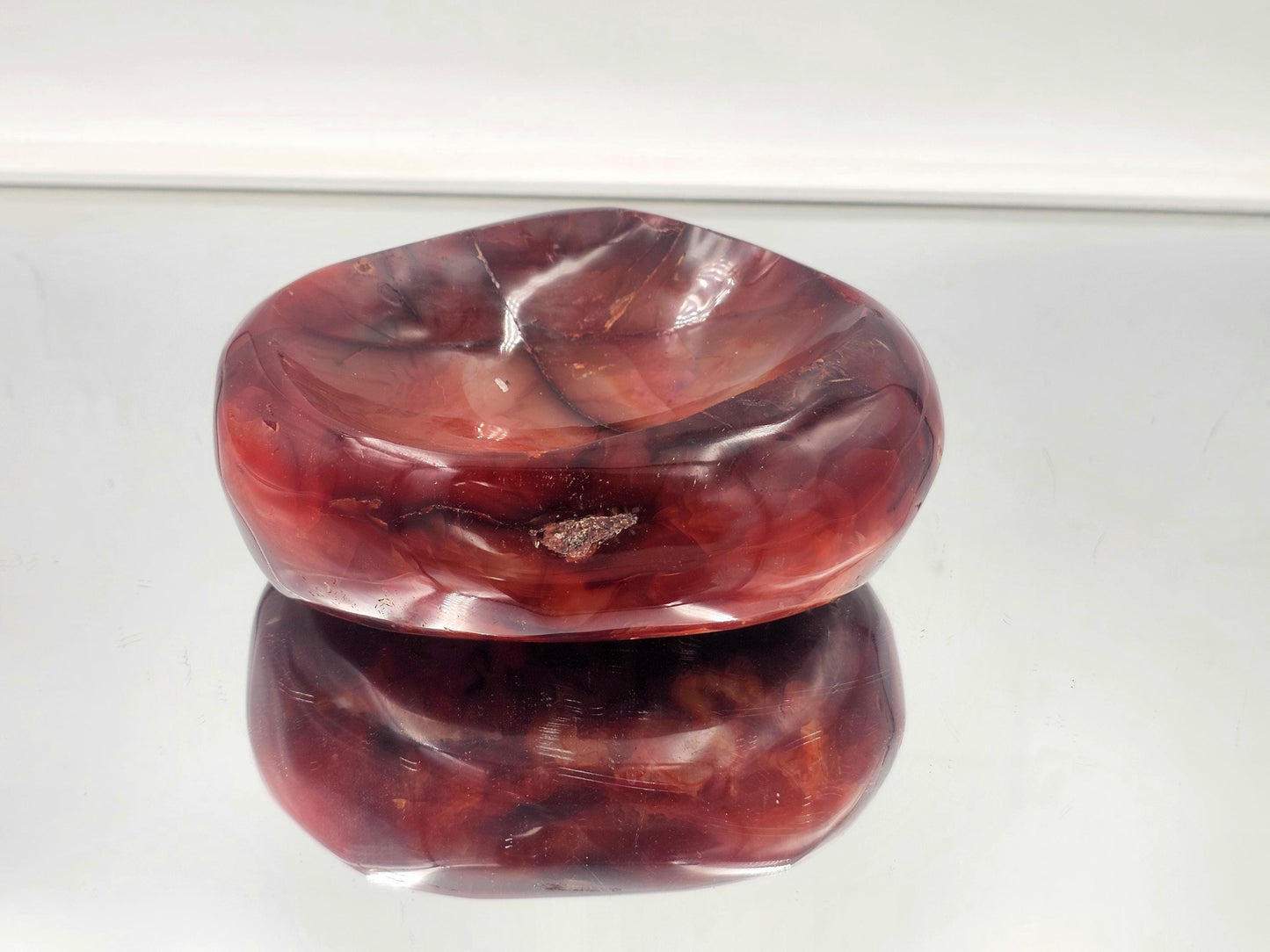 Large Carnelian Crystal Bowl - Soap Dish (#5)