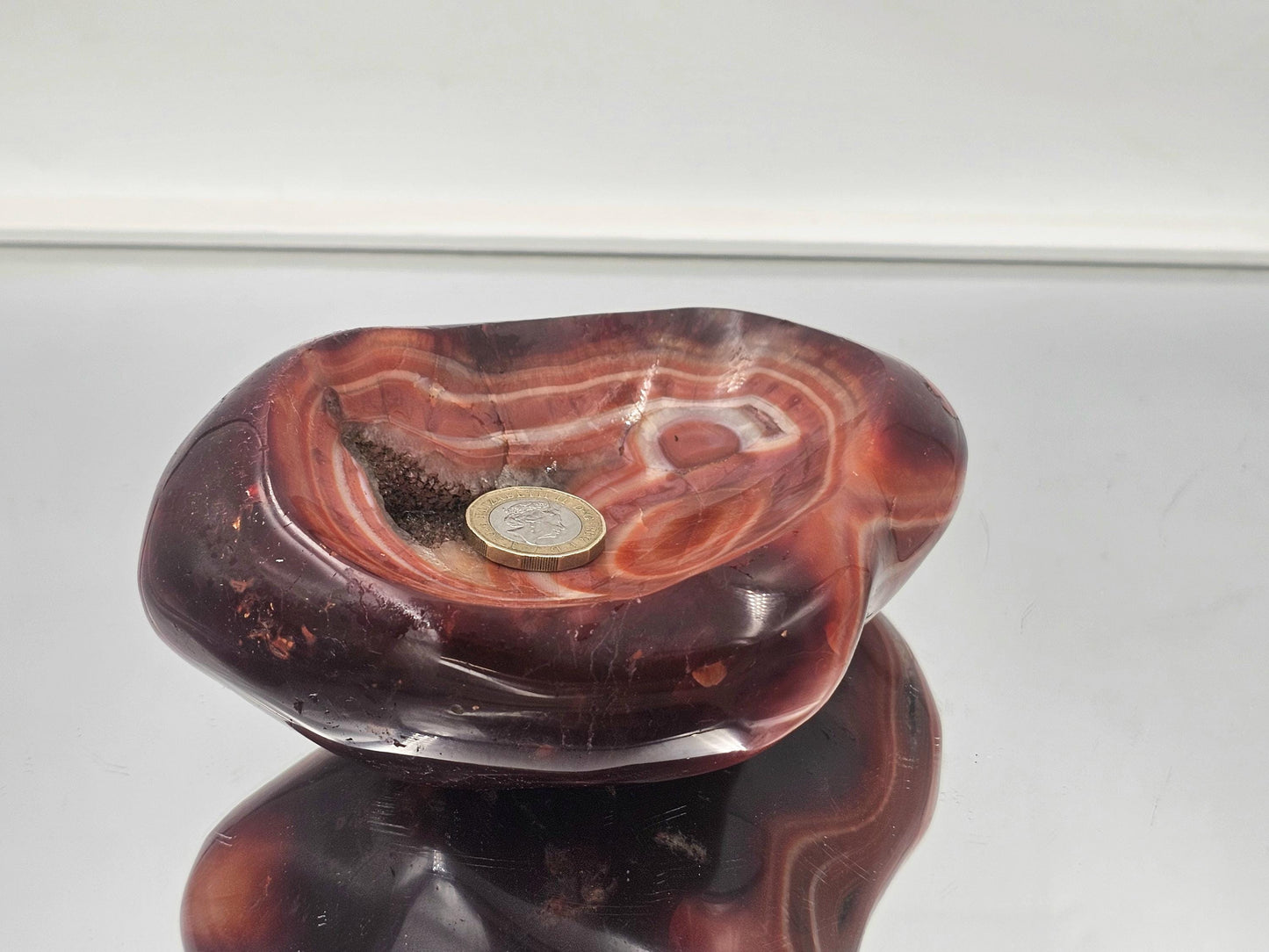 Large Carnelian Crystal Bowl - Soap Dish (#4)