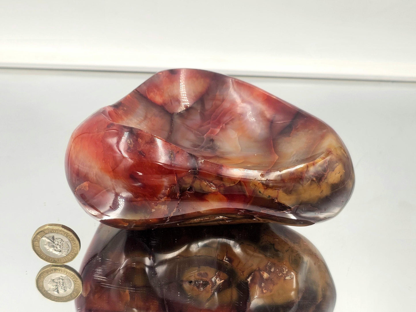 Large Carnelian Crystal Bowl - Soap Dish (#3)