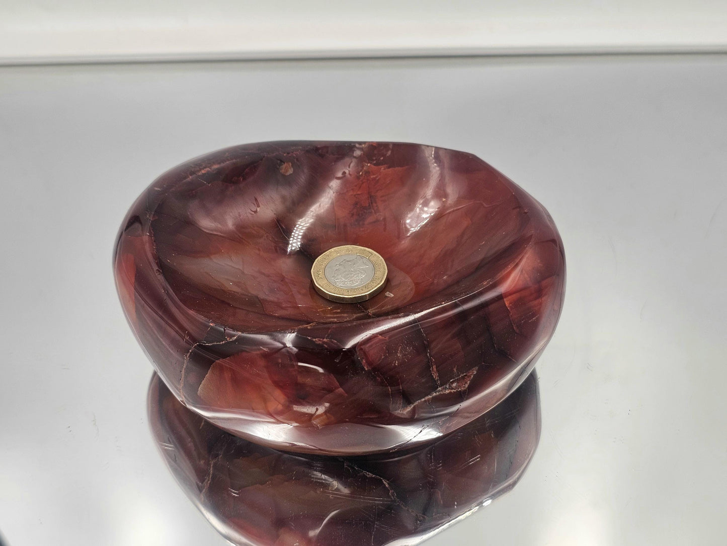 Large Carnelian Crystal Bowl - Soap Dish (#5)