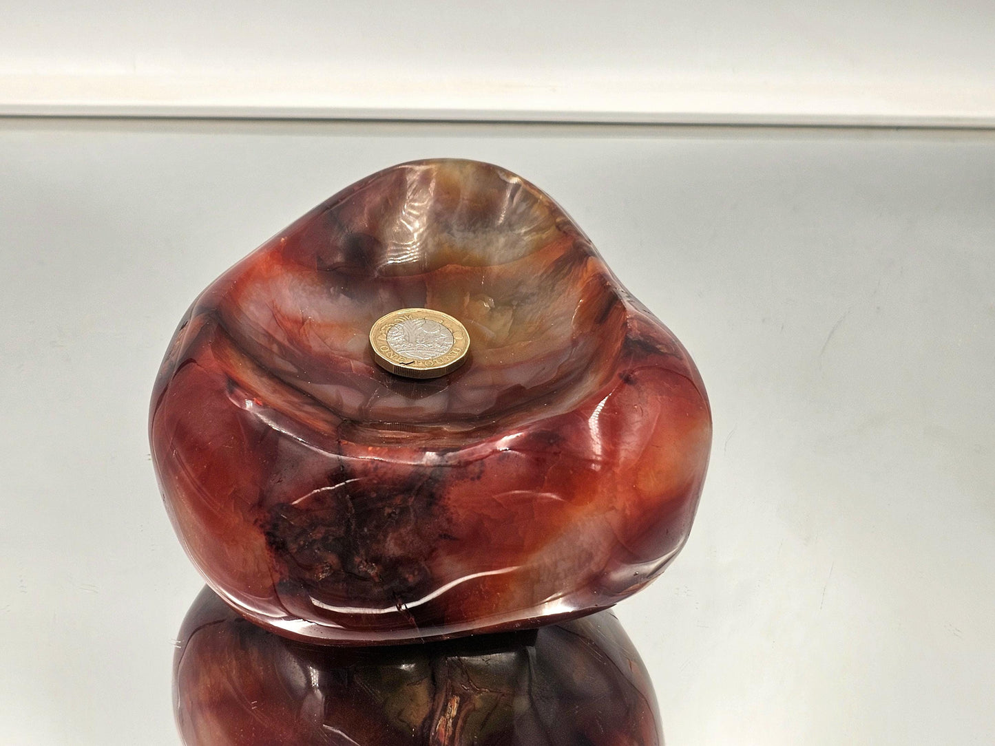 Large Carnelian Crystal Bowl - Soap Dish (#3)