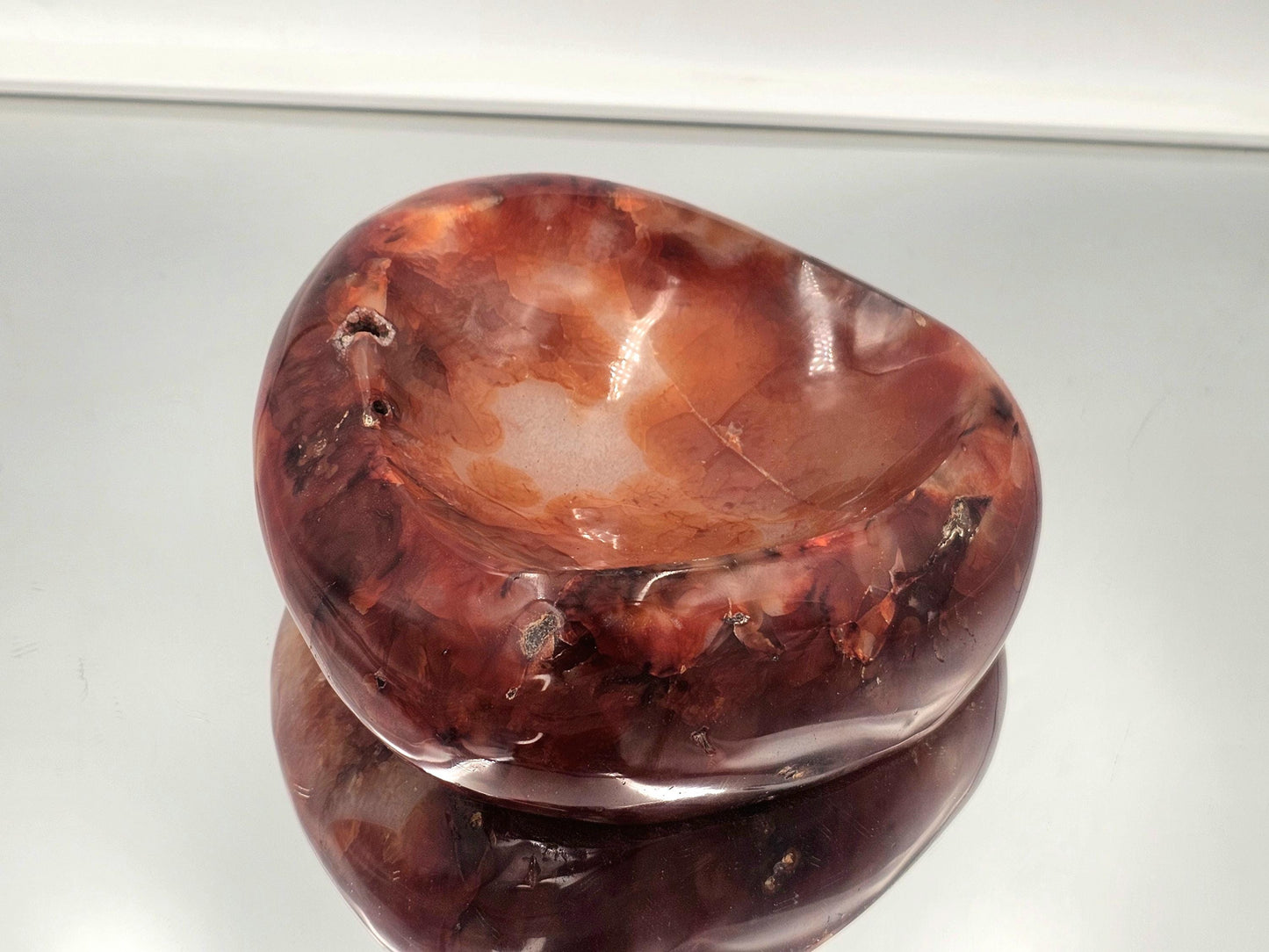 Large Carnelian Crystal Bowl - Soap Dish (#1)