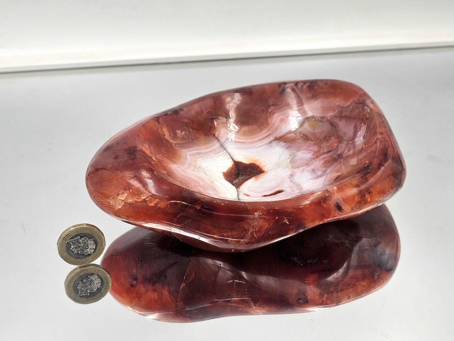 Large Carnelian Crystal Bowl - Soap Dish (#2)