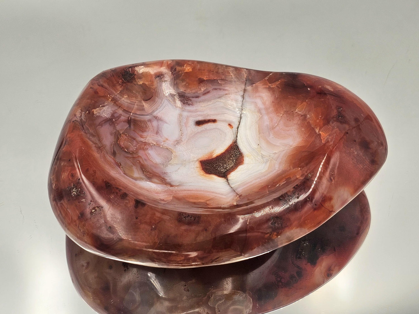 Large Carnelian Crystal Bowl - Soap Dish (#2)