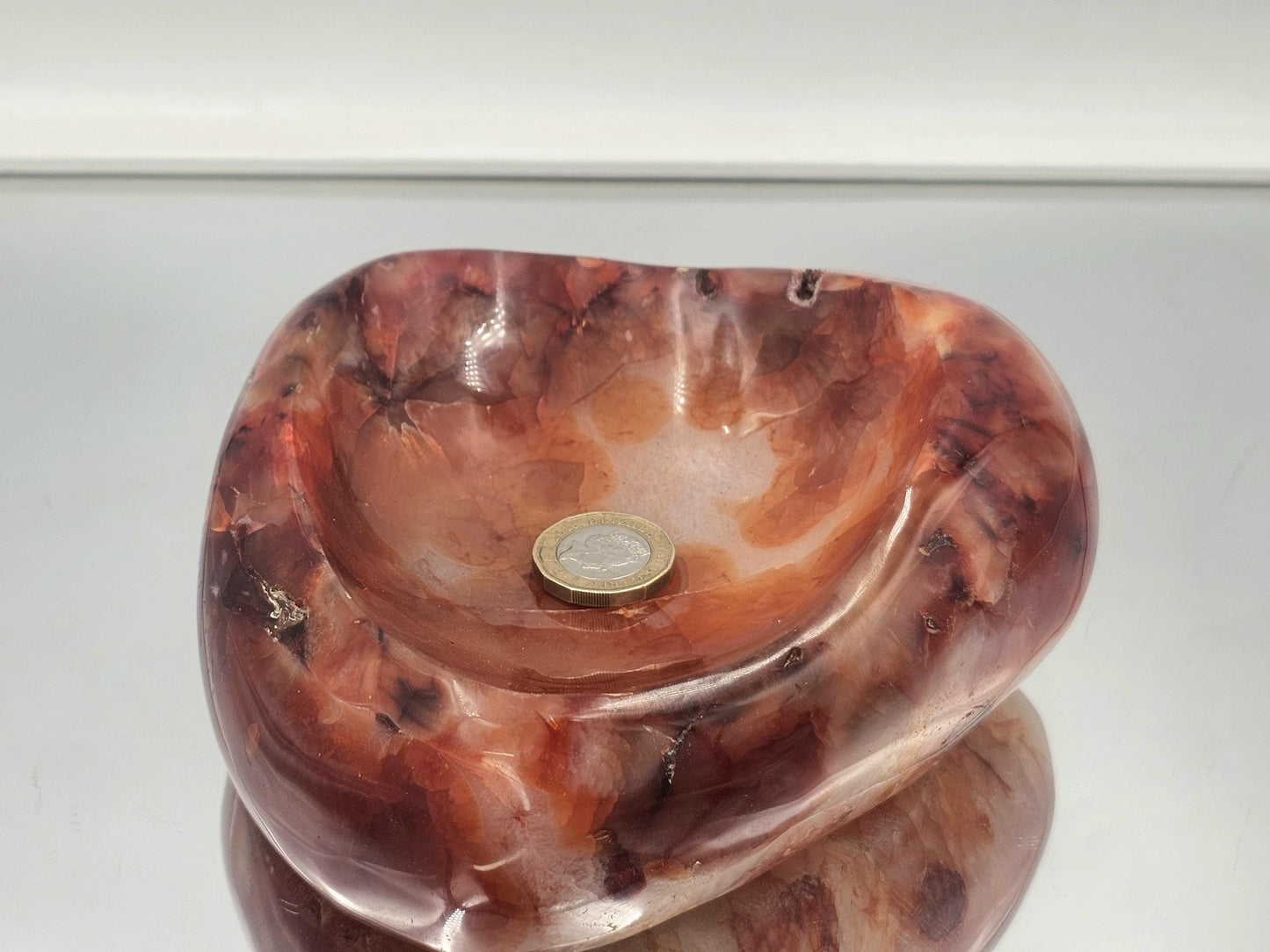 Large Carnelian Crystal Bowl - Soap Dish (#1)