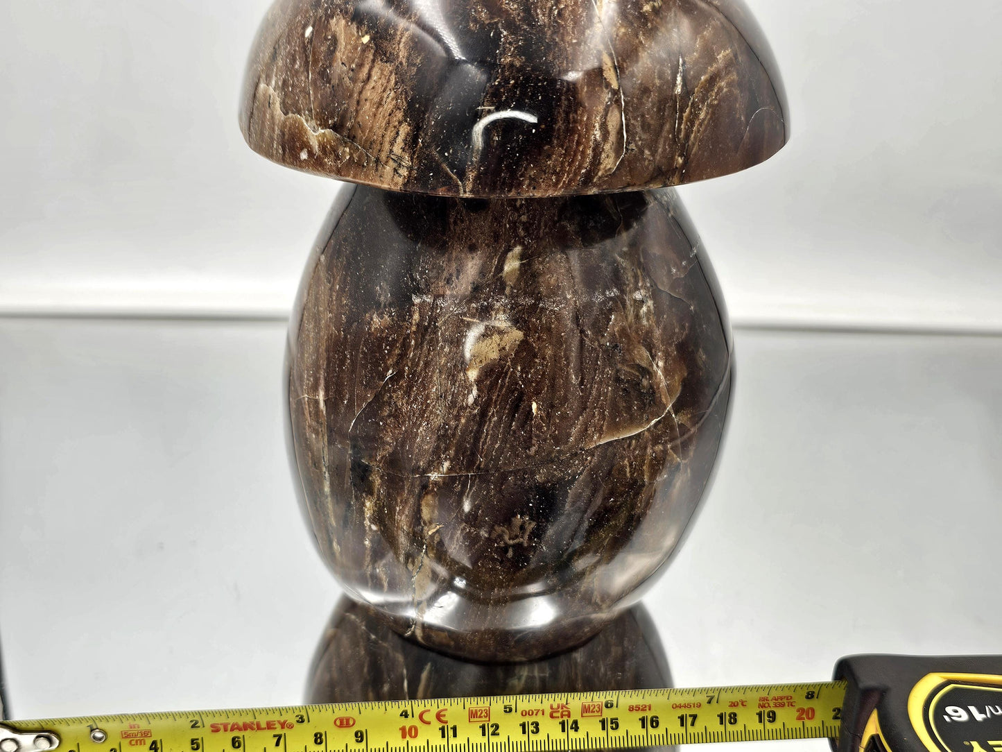 Extra Large Black Opal Crystal Mushroom Carving (#2)