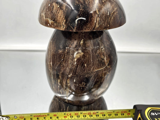 Extra Large Black Opal Crystal Mushroom Carving (#2)