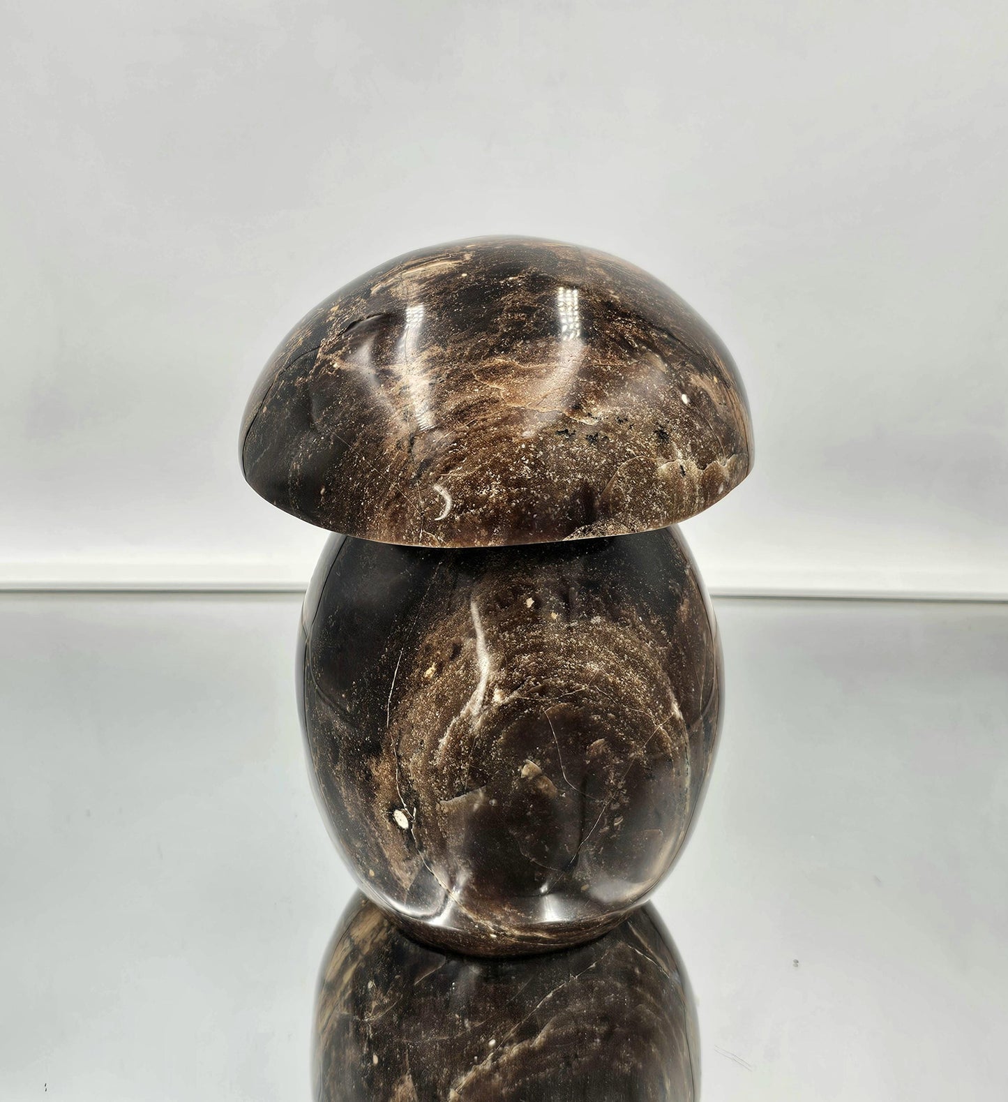Extra Large Black Opal Crystal Mushroom Carving (#2)