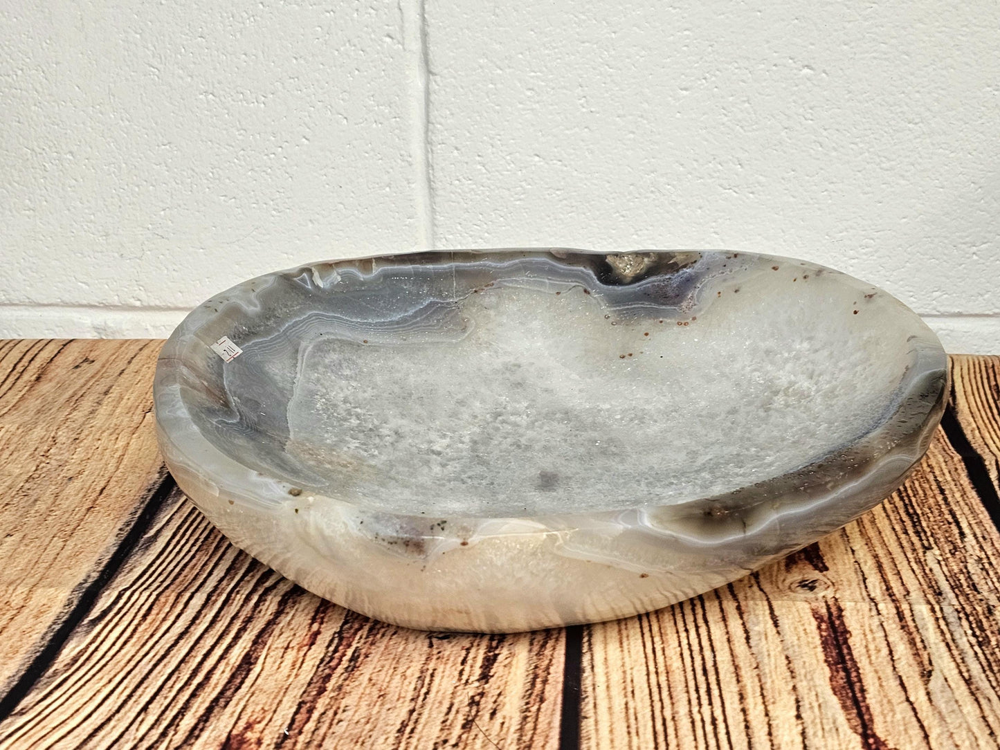 Very Large Agate Quartz Bowl Interior Design Piece 19.5 KG
