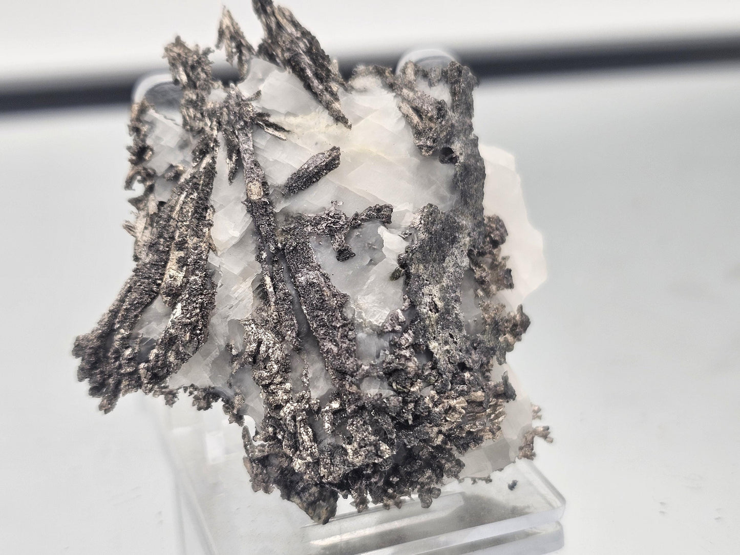 Natural Native Silver Crystal On Calcite Matrix (DP)