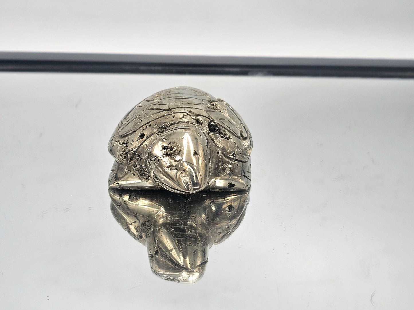 Gold Pyrite Turtle Crystal Carving  (DP)