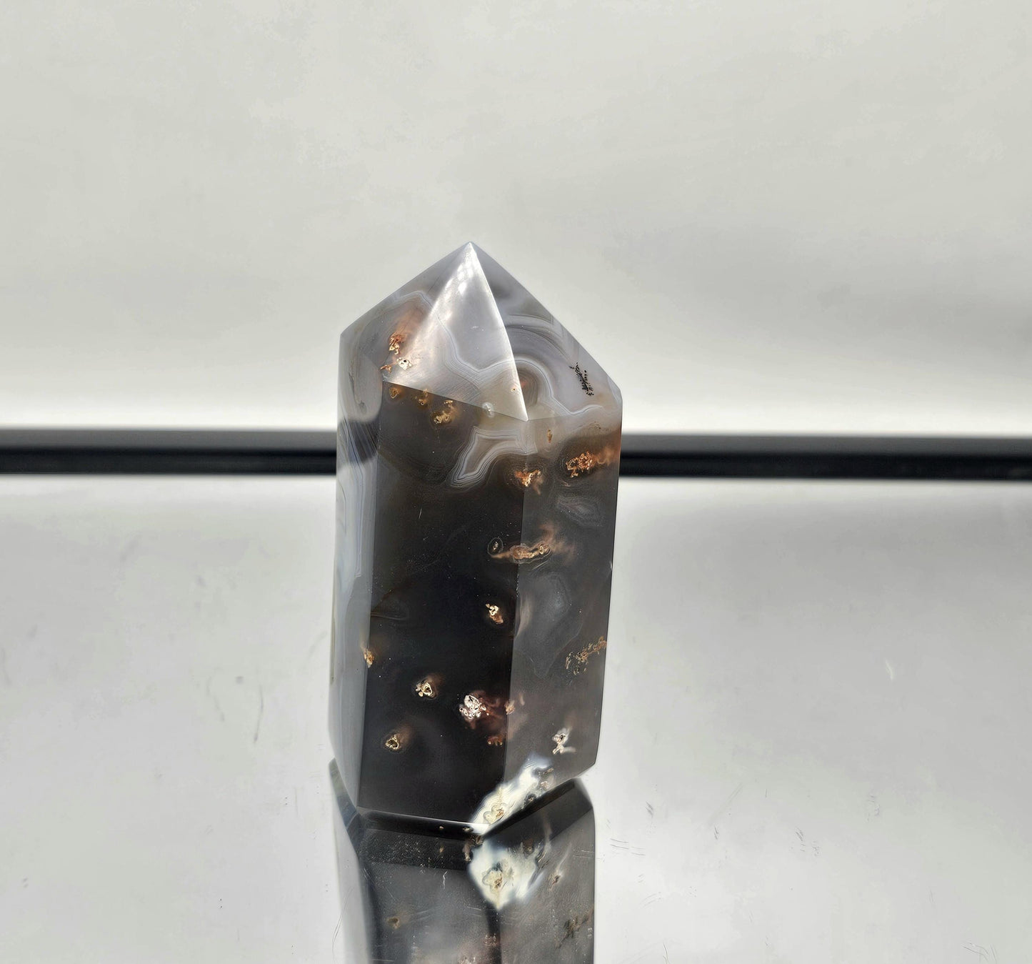 Orca Agate Crystal Prism - Tower (#9)