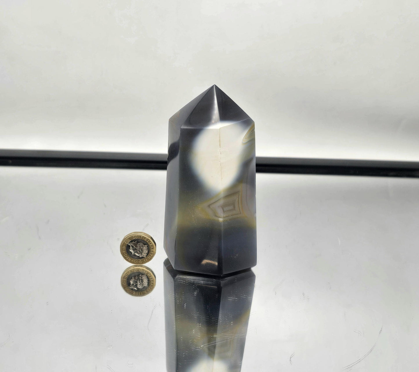 Orca Agate Crystal Prism - Tower (#8)
