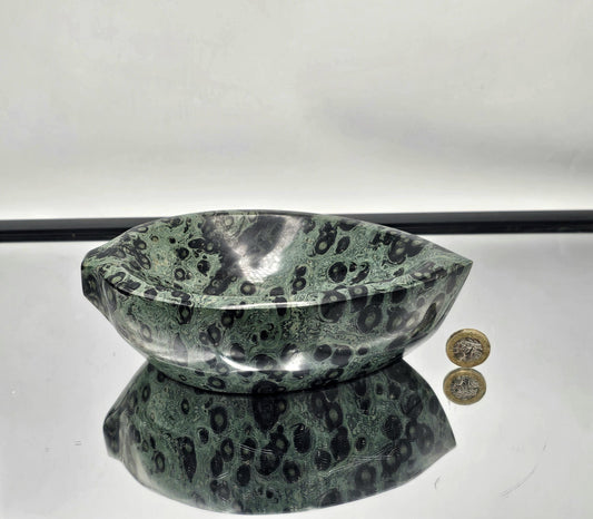 Large Kambaba Jasper Crystal Leaf Bowl (#9)