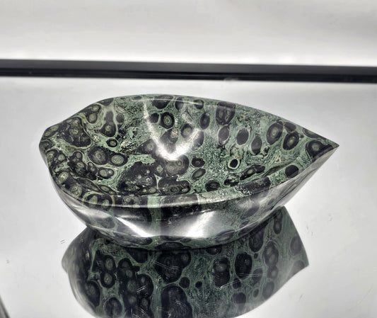Large Kambaba Jasper Crystal Leaf Bowl (#8)