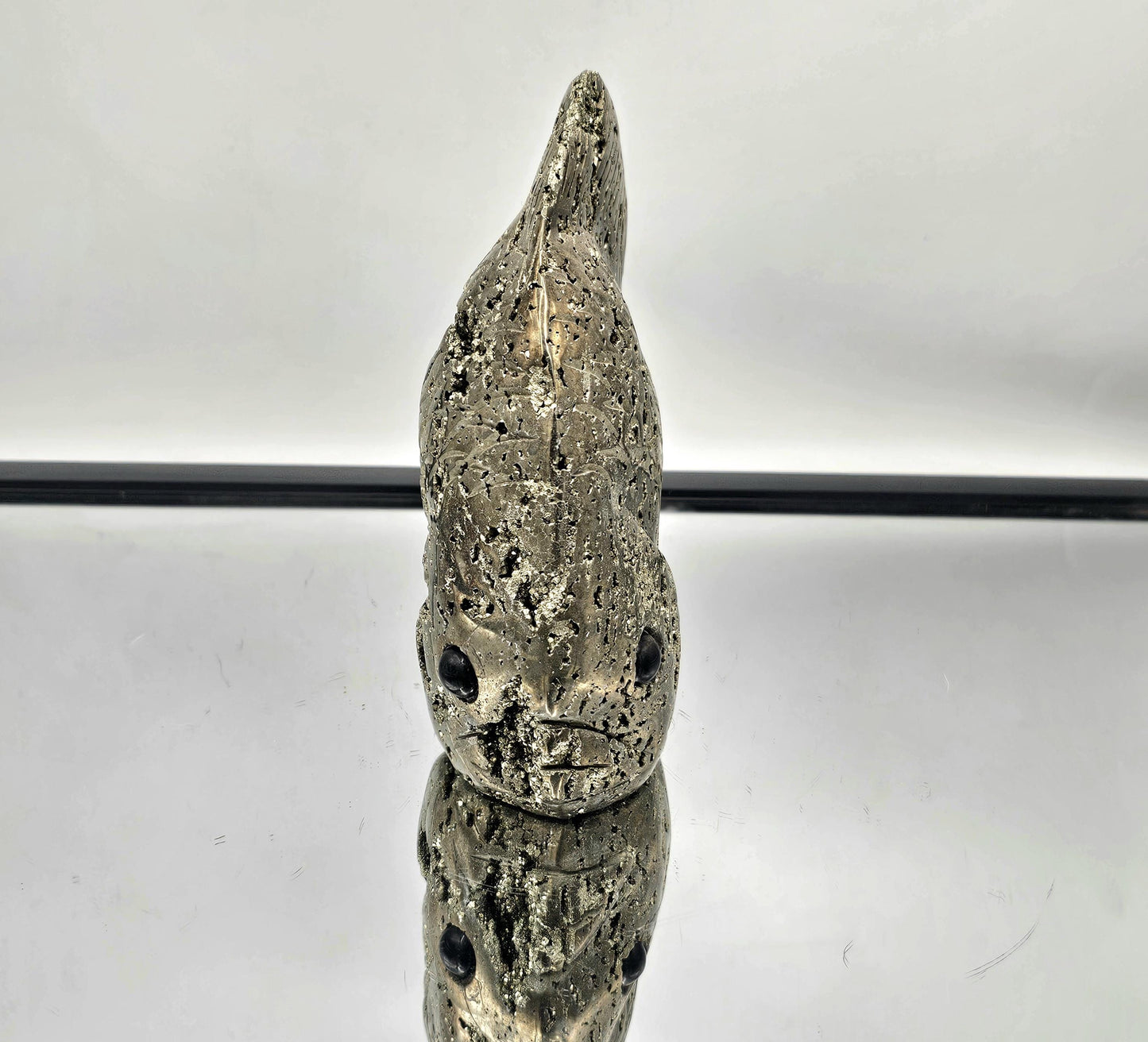 Large Gold Pyrite Fish Crystal Carving  (DP)