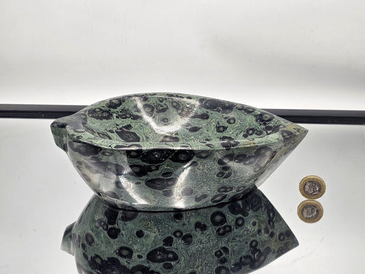 Large Kambaba Jasper Crystal Leaf Bowl (#7)