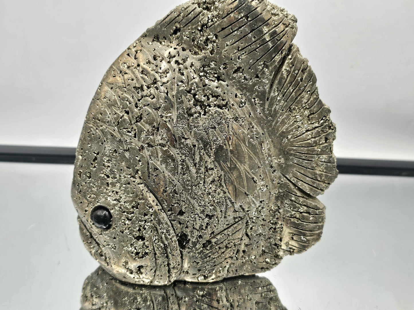 Large Gold Pyrite Fish Crystal Carving  (DP)