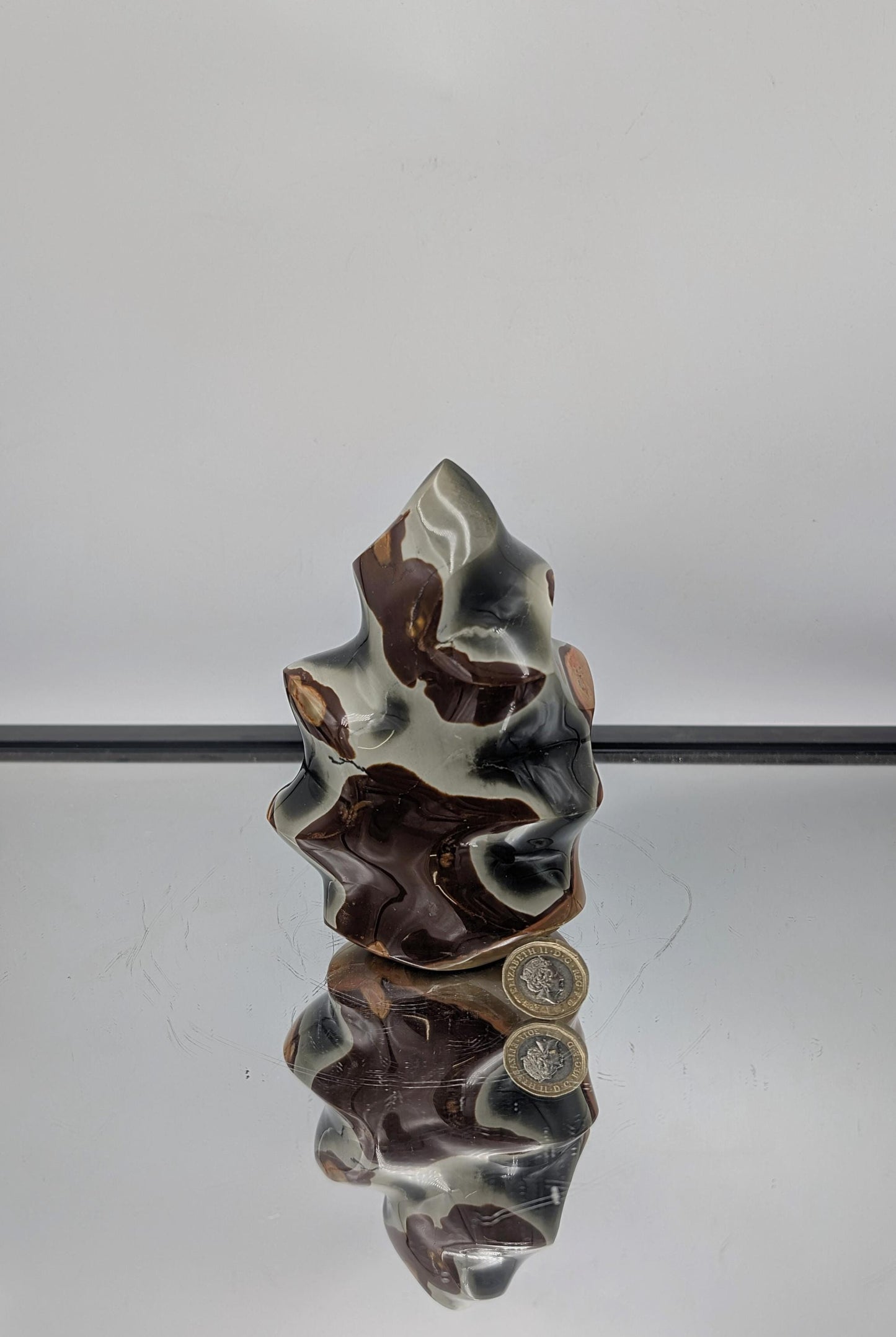 Large Polychrome Jasper Crystal Flame (#14)