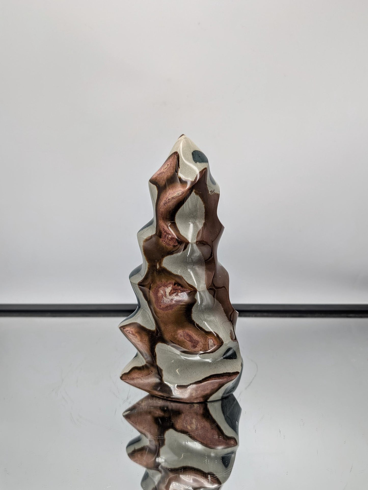 Large Polychrome Jasper Crystal Flame (#7)
