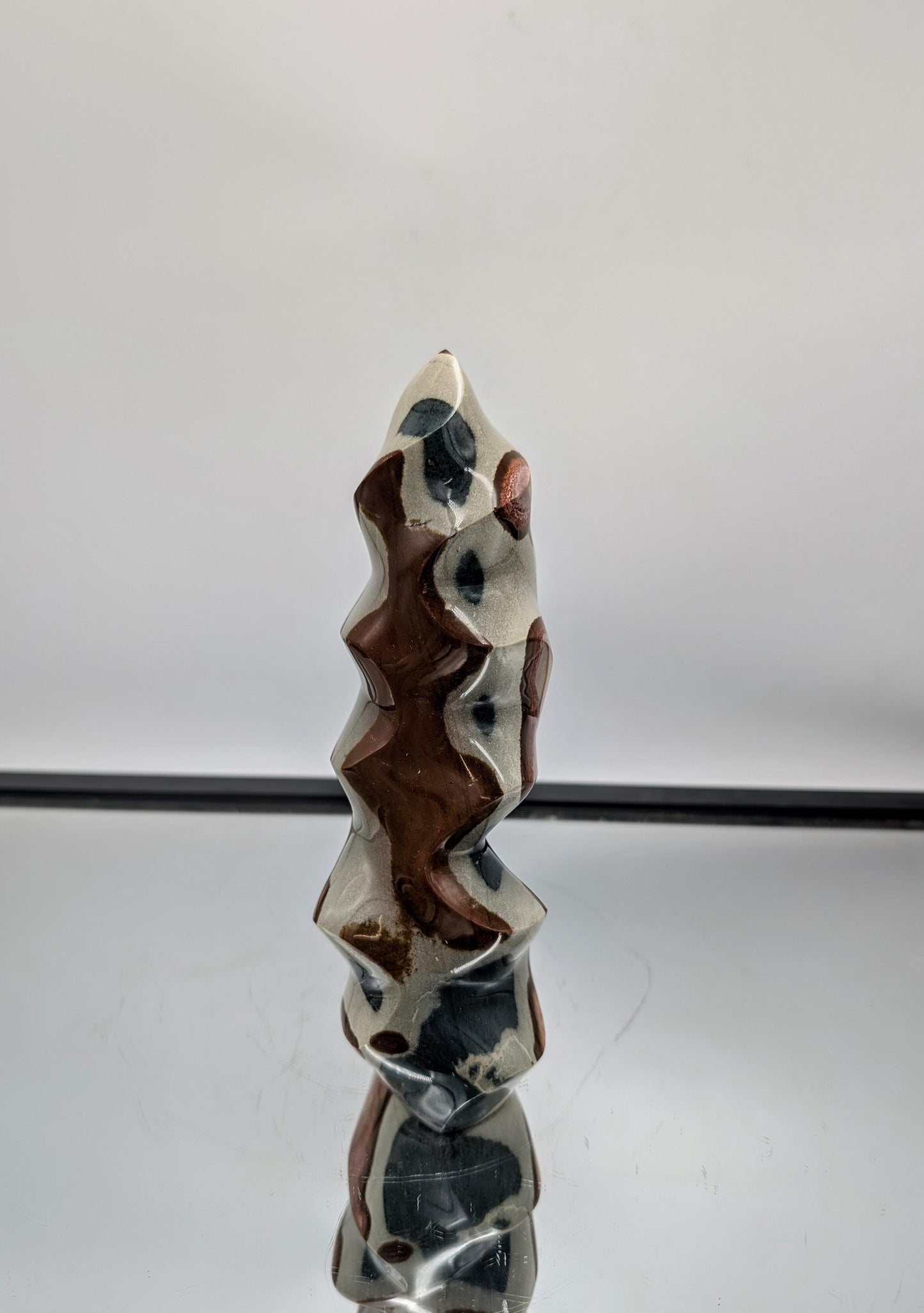 Large Polychrome Jasper Crystal Flame (#7)