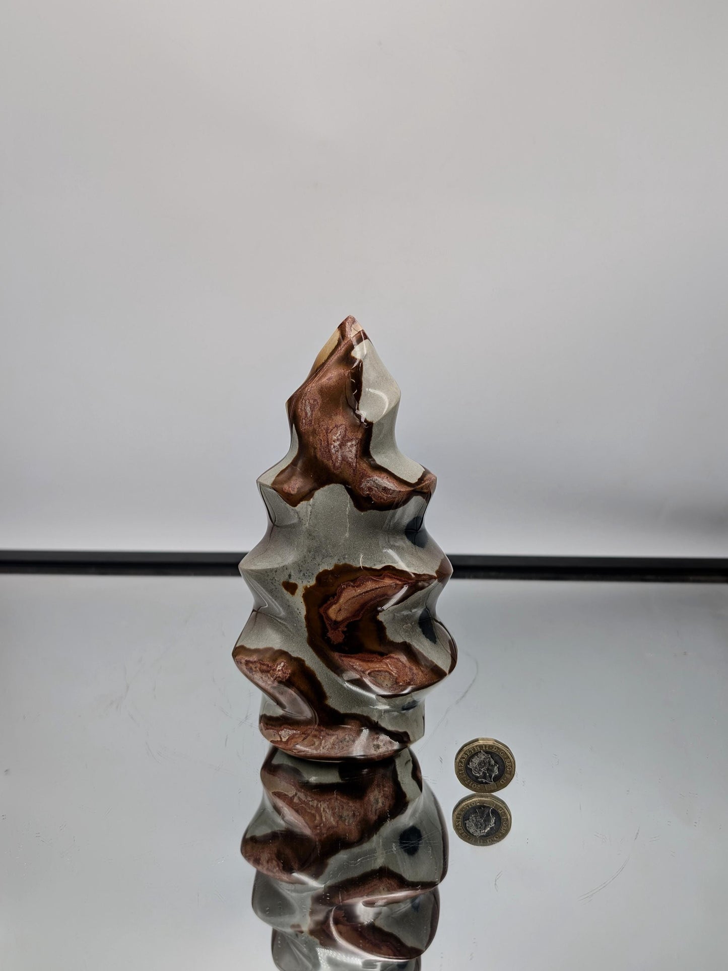 Large Polychrome Jasper Crystal Flame (#9)