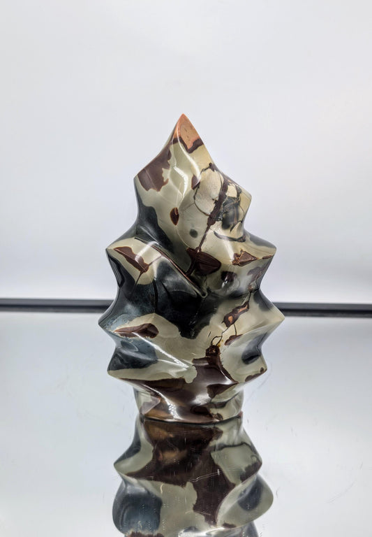 Large Polychrome Jasper Crystal Flame (#4)