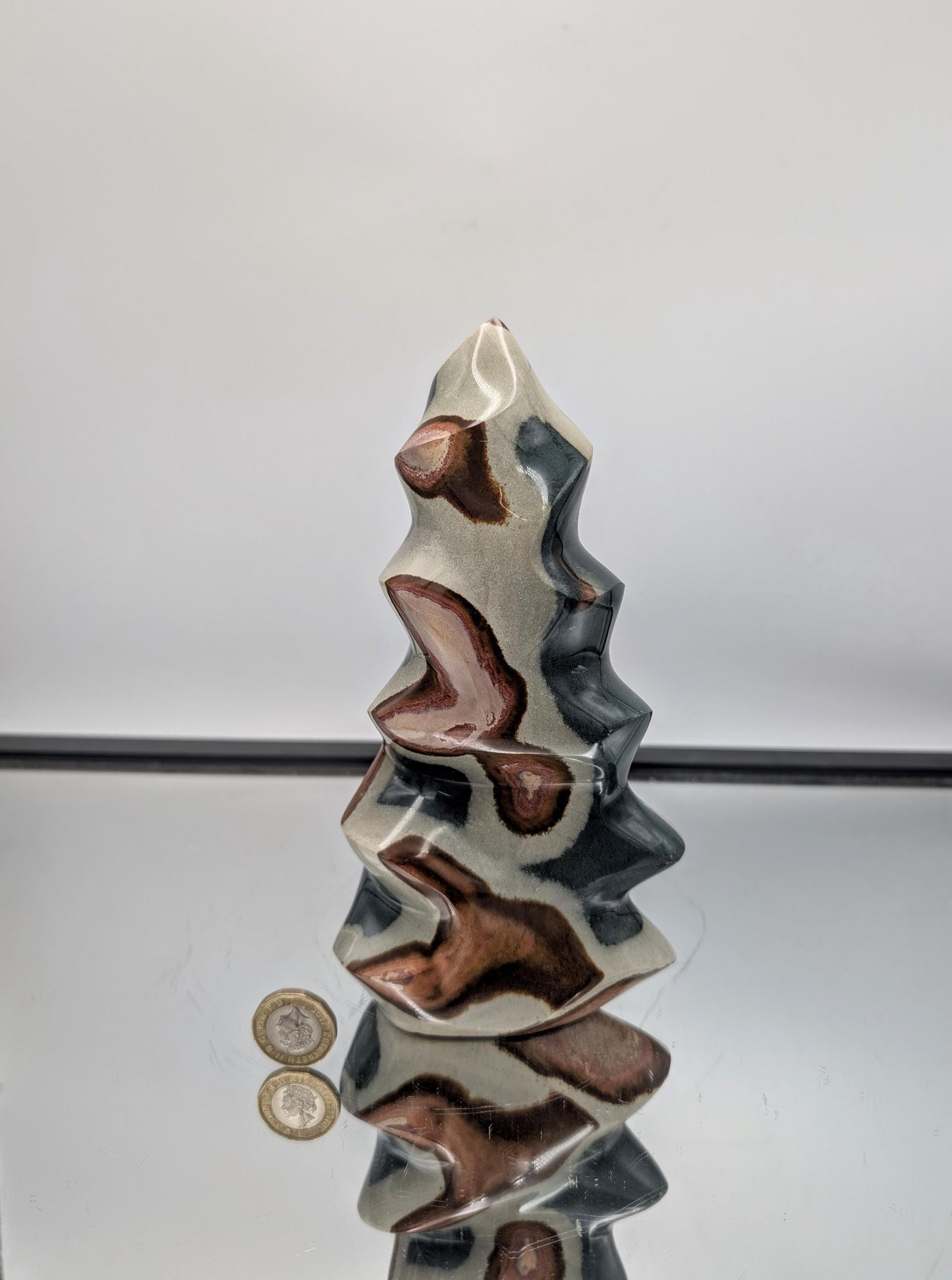 Large Polychrome Jasper Crystal Flame (#7)