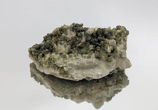 Forest Epidote On Quartz Crystal Fine Mineral (#4)