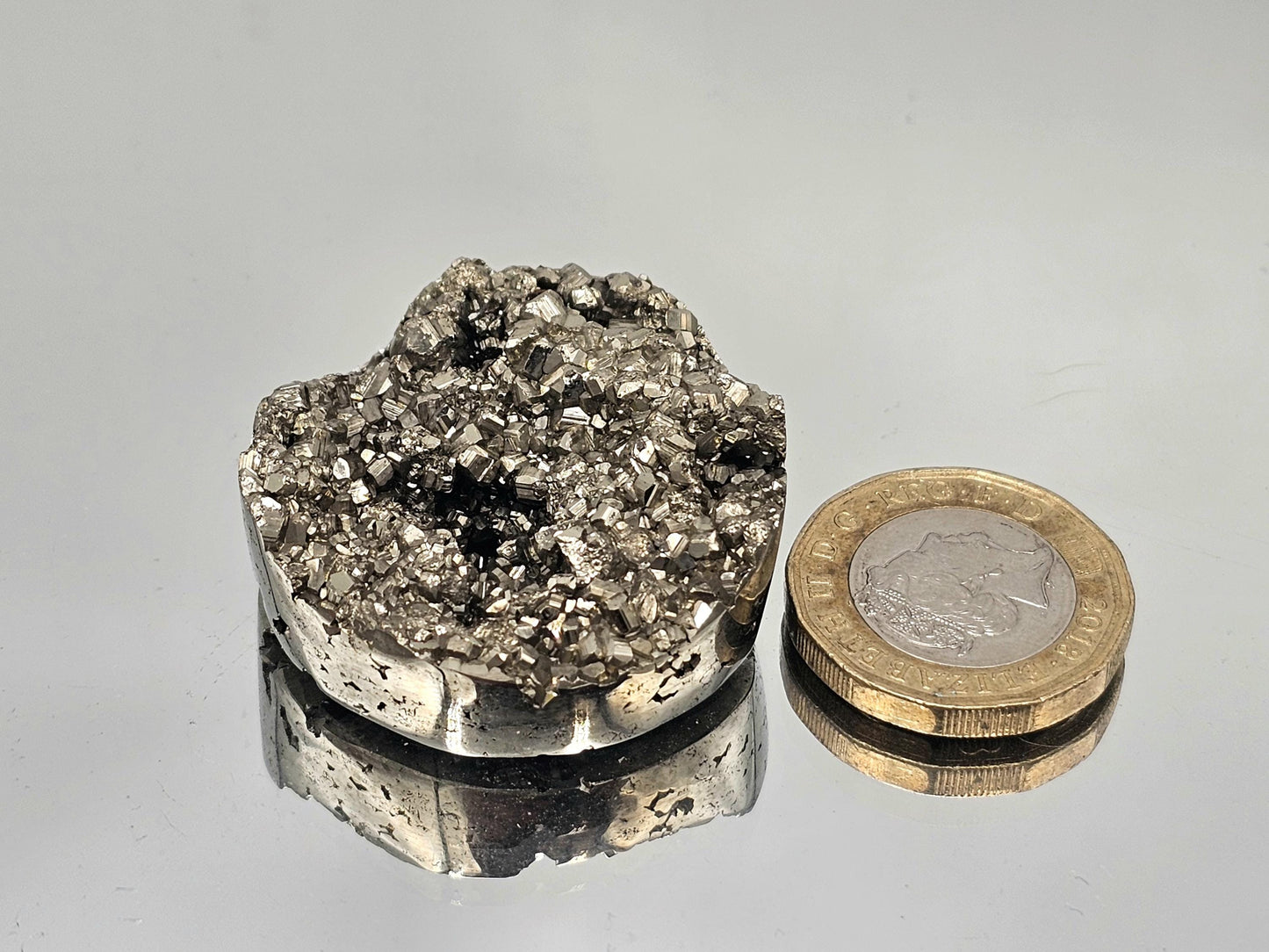 Large Peruvian Crystal Pyrite Cabochon (#DP)