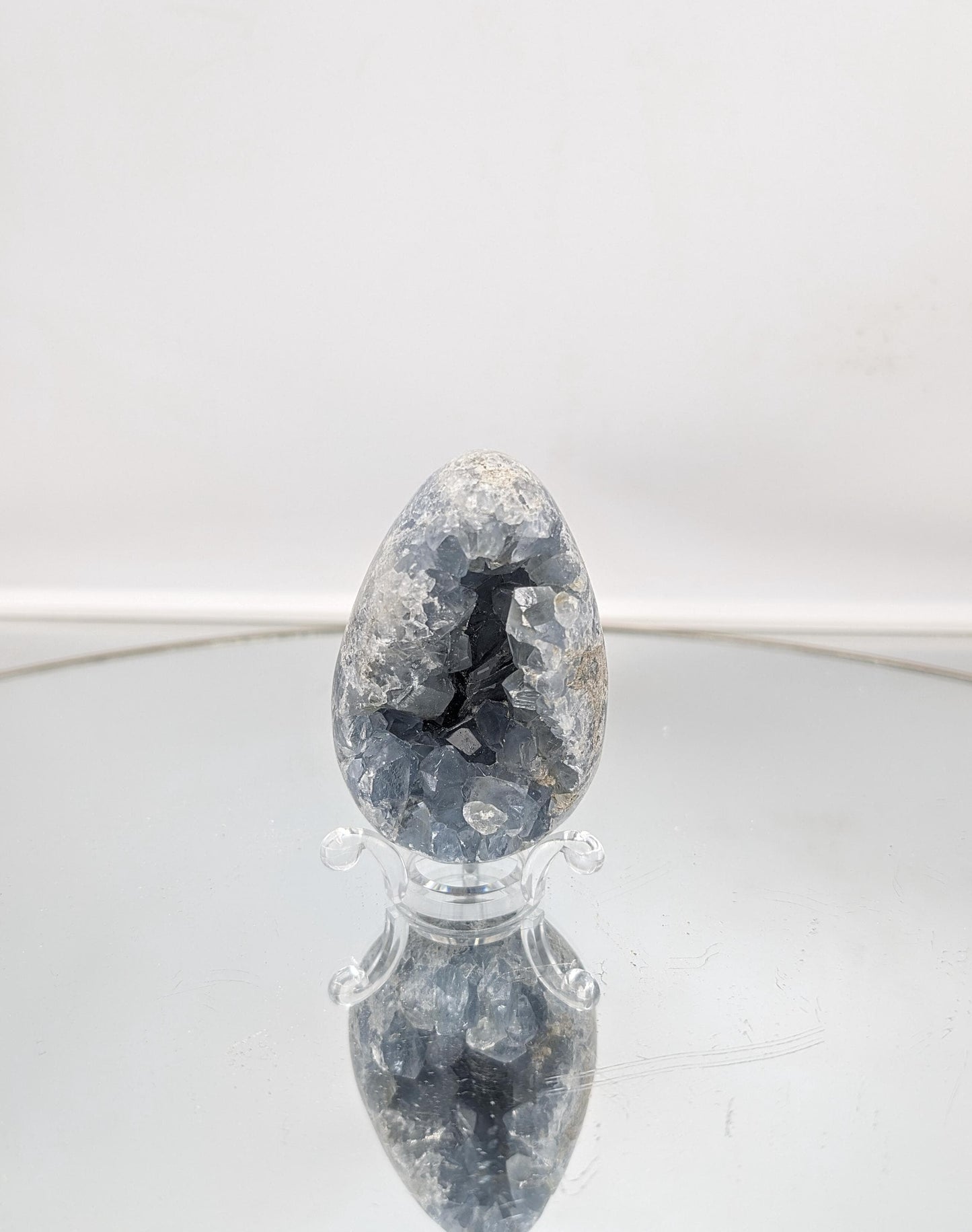 Large Celestite Crystal Egg (#7)