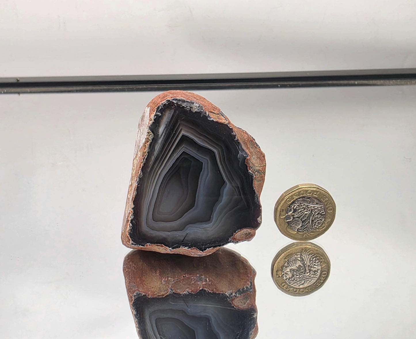 Malawi Agate Crystal Black & Grey Banded Polished (DP1)