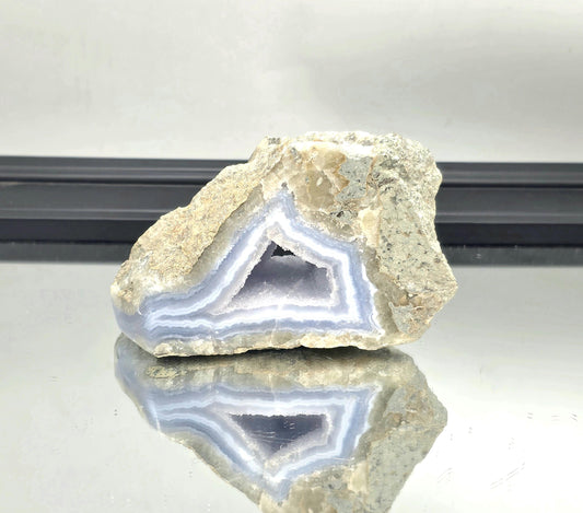 Large Blue Lace Agate Geode with Druzy  (#1)
