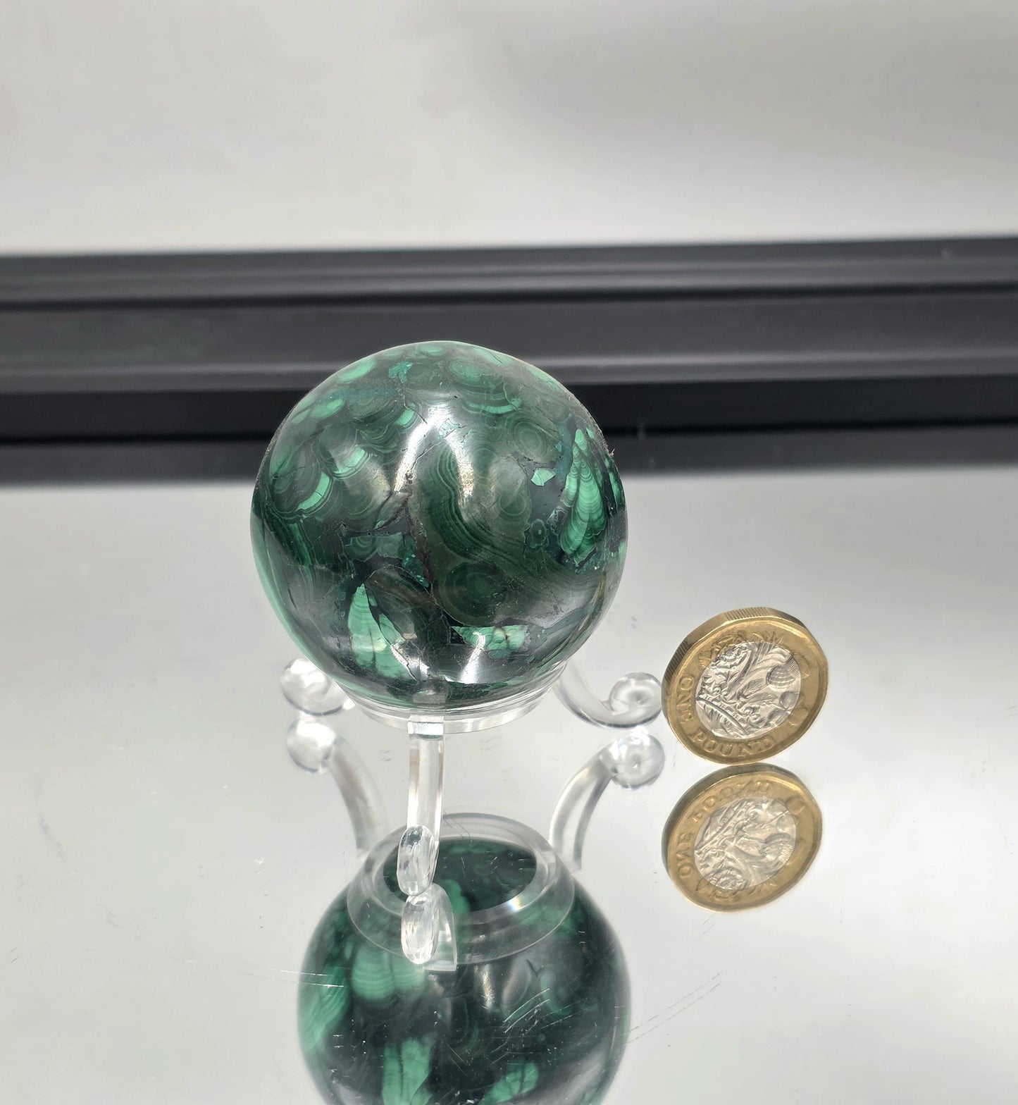 Malachite Flower Crystal Sphere (#5)