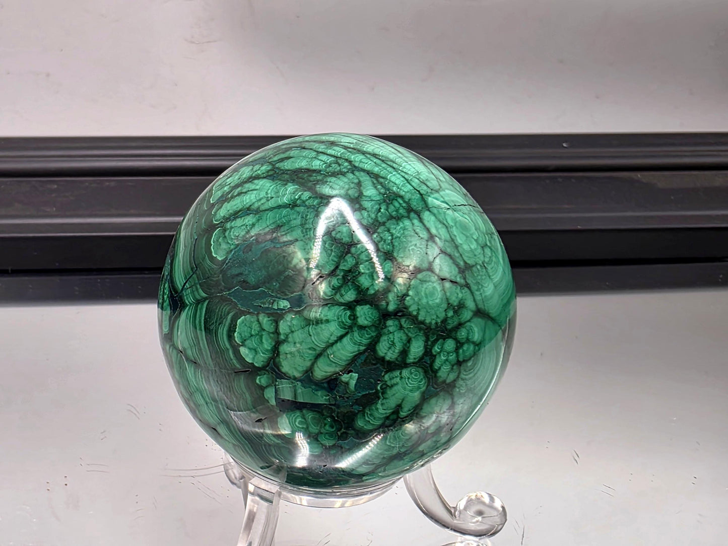 Malachite Flower Crystal Sphere (#1)
