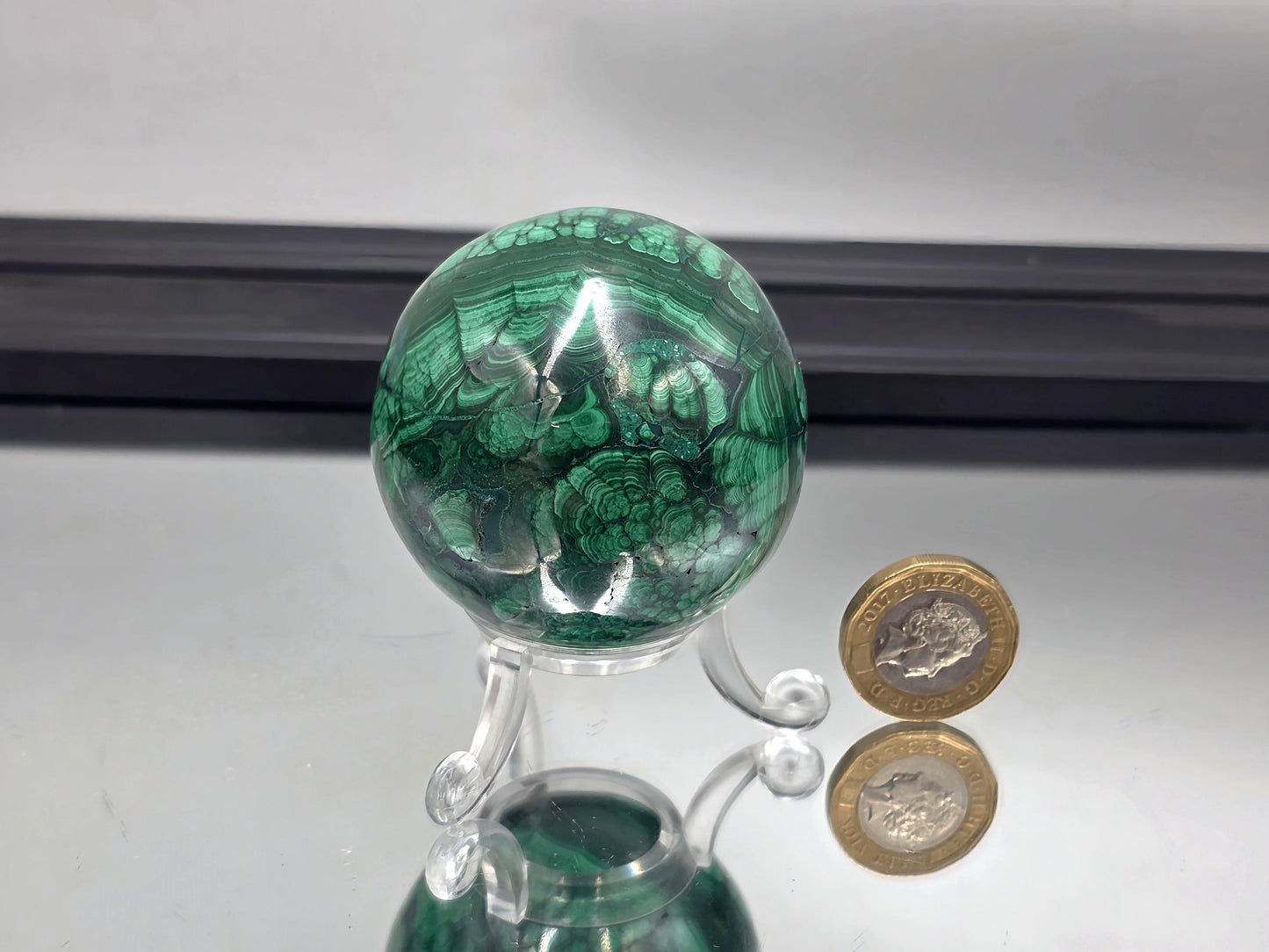 Malachite Flower Crystal Sphere (#1)