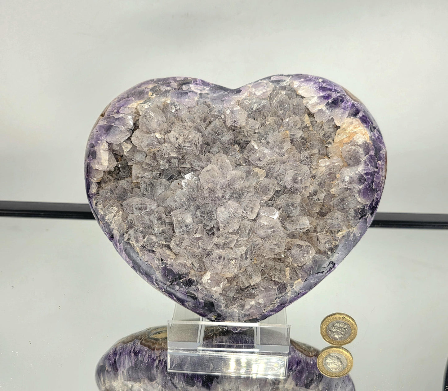 Extra Large Amethyst & Quartz Crystal Heart  3KG