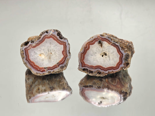 Malawi Agate Colour Banded Polished  Crystal Pair  (#37)