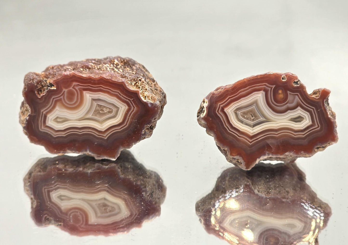 Malawi Agate Colour Banded Polished Crystal Pair  (#55)