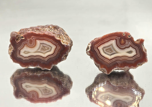 Malawi Agate Colour Banded Polished Crystal Pair  (#55)