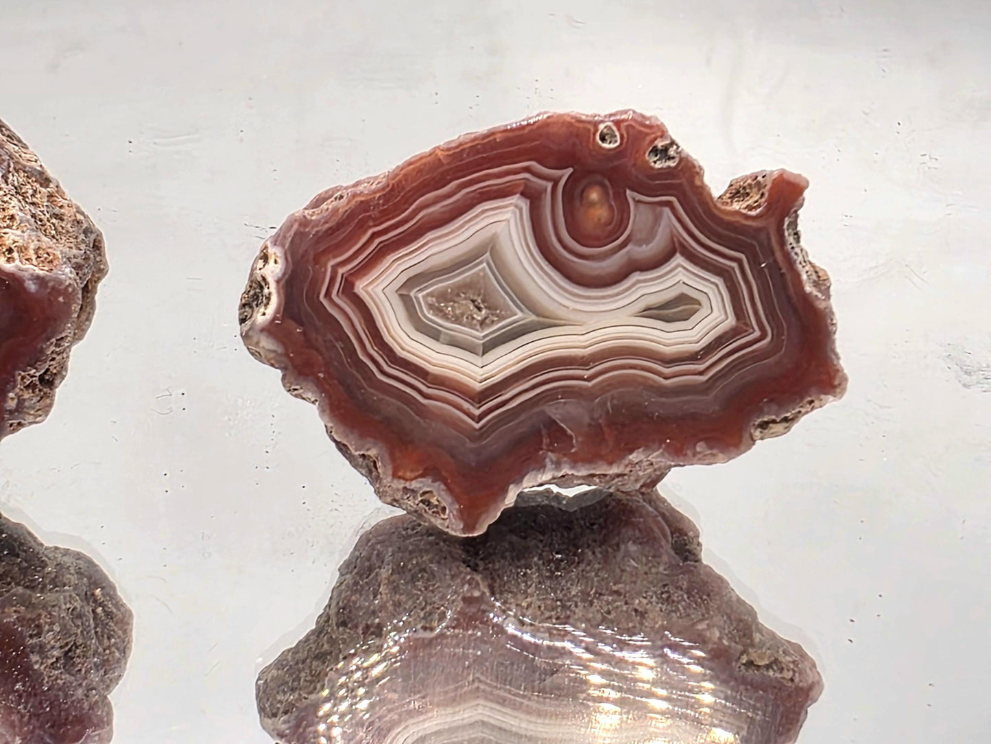 Malawi Agate Colour Banded Polished Crystal Pair  (#55)