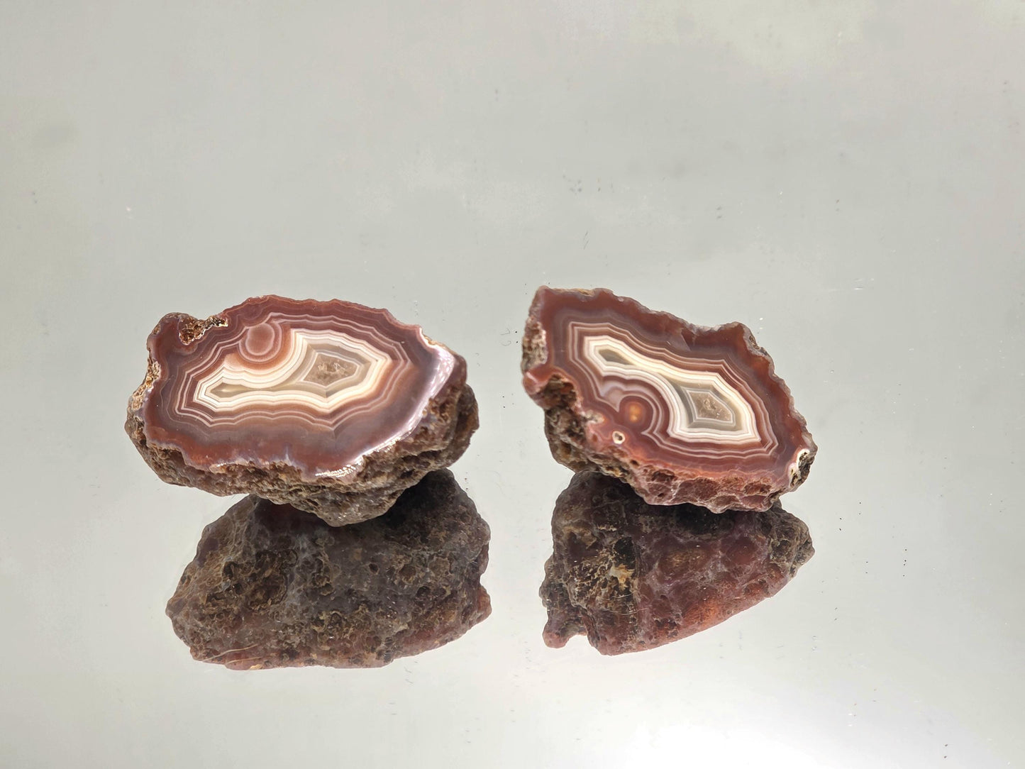 Malawi Agate Colour Banded Polished Crystal Pair  (#55)