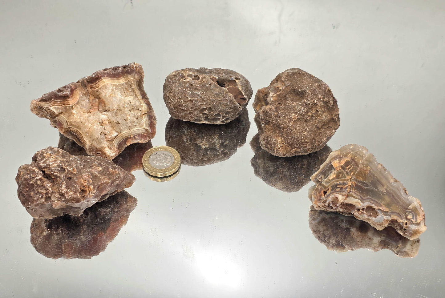 Ngabu Malawi Small / Large Agate Crystal Geodes Rough 500g Mixed Batch