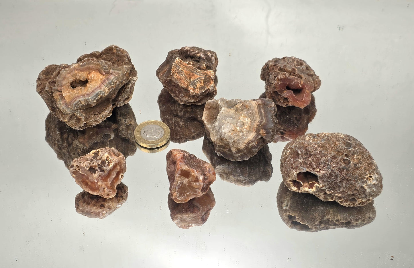 Ngabu Malawi Small / Large Agate Crystal Geodes Rough 500g Mixed Batch