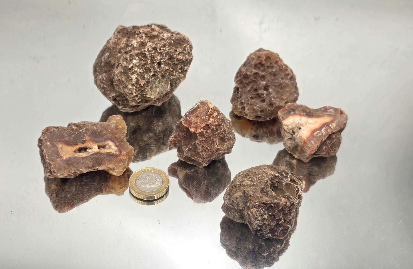Ngabu Malawi Small / Large Agate Crystal Geodes Rough 500g Mixed Batch