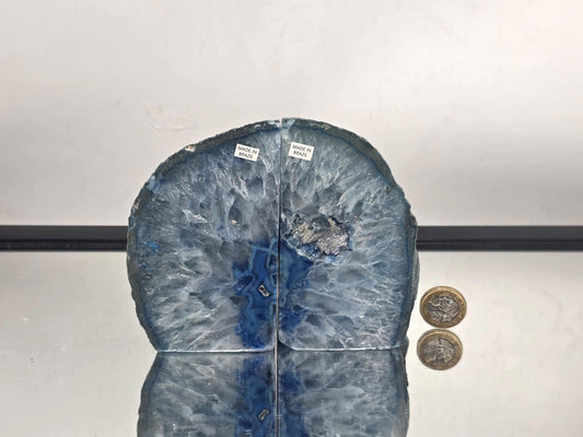 Blue Agate Quartz Crystal Bookends Home Decor Office Gift (#26)