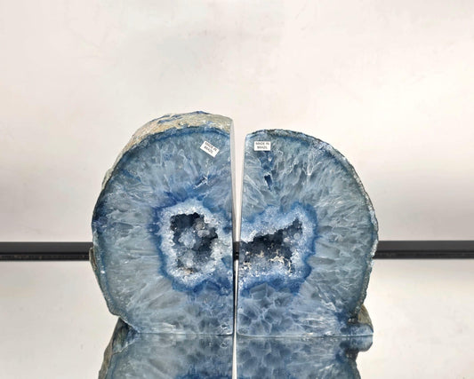 Blue Agate Quartz Crystal Bookends Home Decor Office Gift (#18)