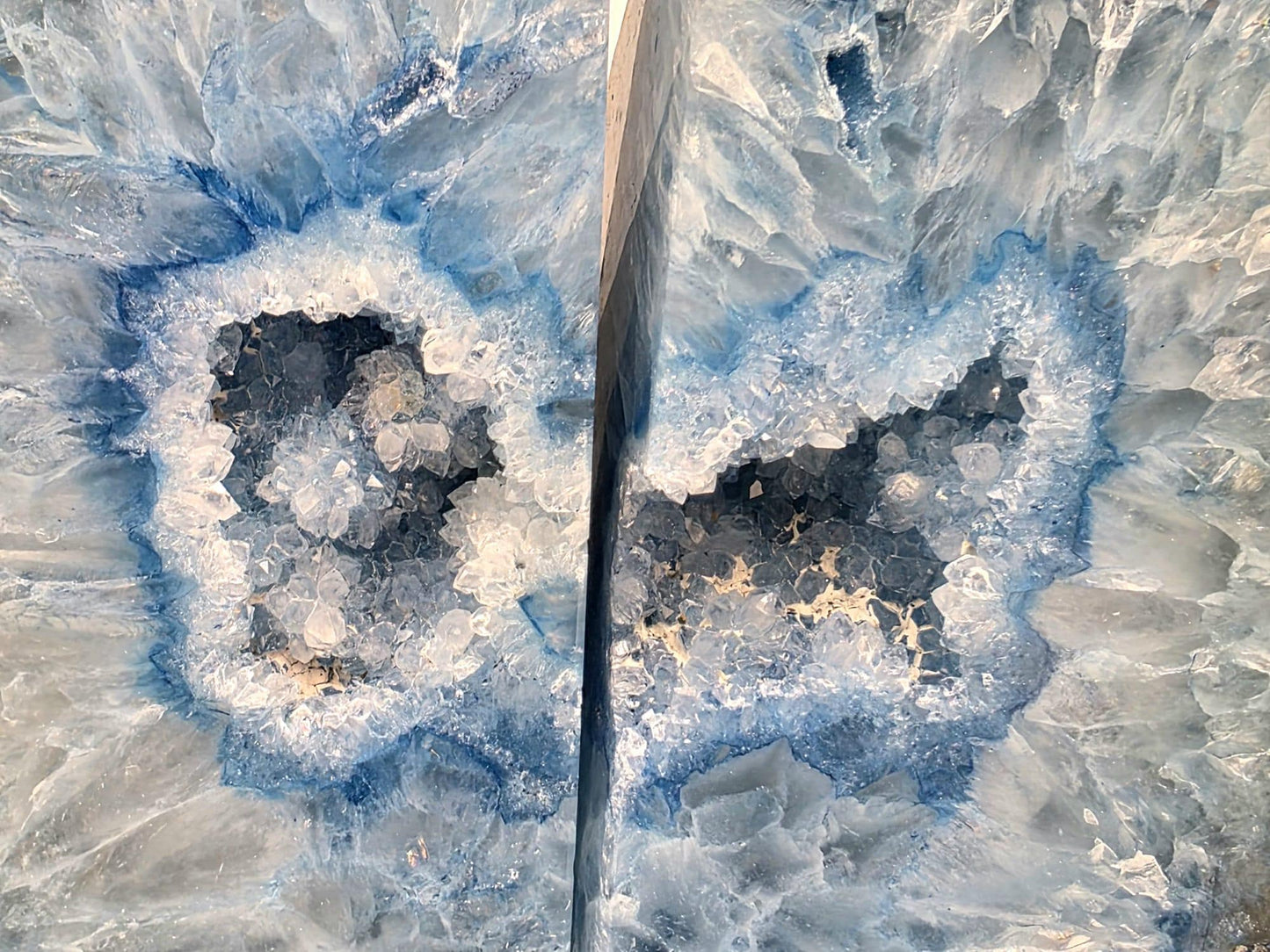 Blue Agate Quartz Crystal Bookends Home Decor Office Gift (#18)