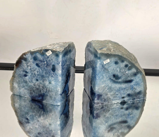 Blue Agate Quartz Crystal Bookends Home Decor Office Gift (#15)